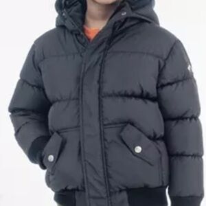 Appaman Black Puffy Hooded Bomber Coat